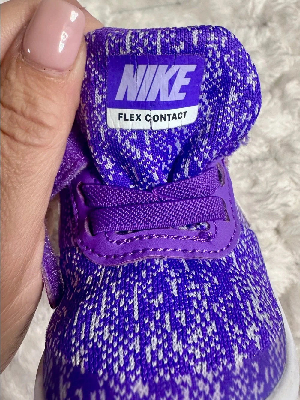 NIKE Infant Purple Knit Athletic Shoes Size 3c EUC NIKE BABY  *Fast Shipping!!!*